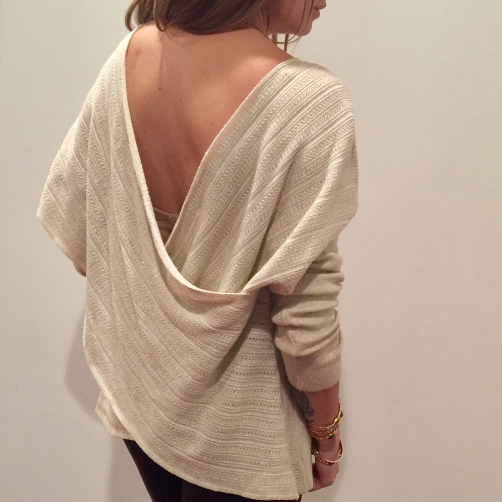 🆕Derek Lam 10 Crosby Cross Back Metallic Top $375